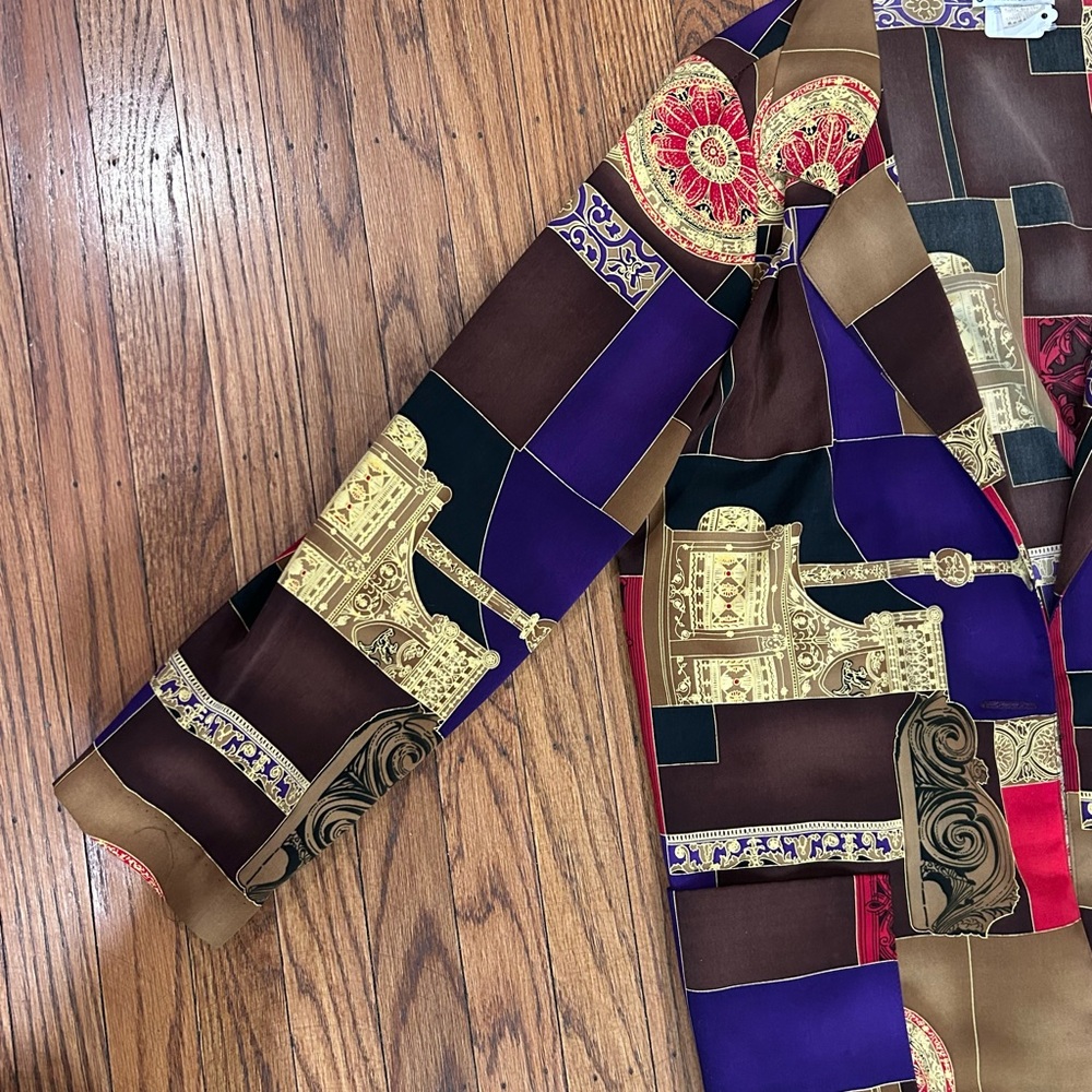 Vintage Patchwork Button-Up Blazer in Purple, Bro… - image 7